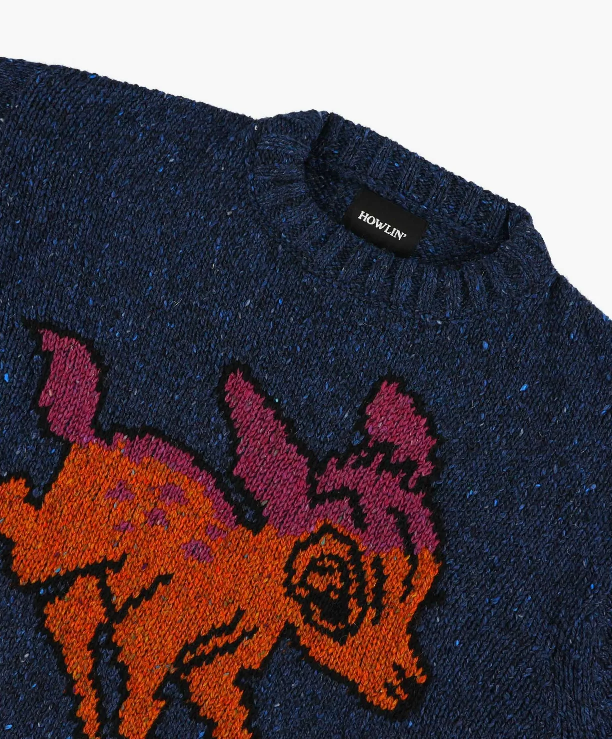 Howlin Acid Deer With Flowers - Blue (Women)^Women Knitwear