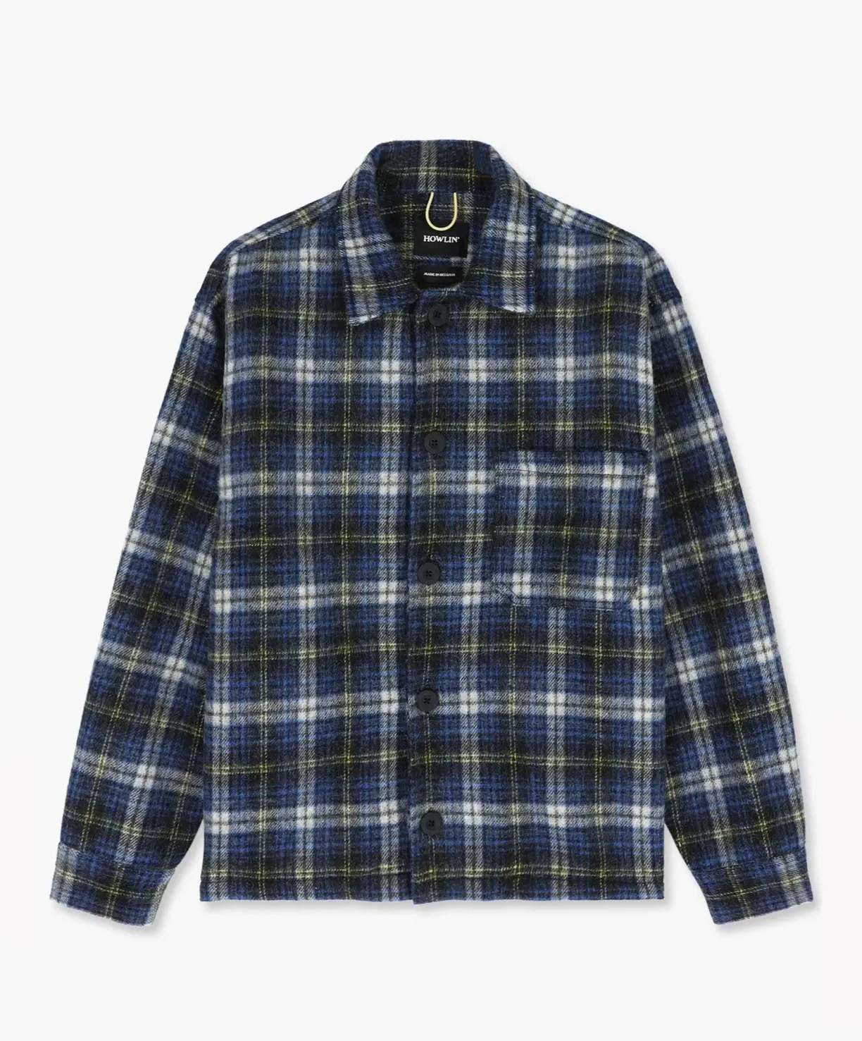 Howlin Boxy Freedom Shirt - Brushed Japanese Wool Check Blue Mix^ Made In Belgium | Shirts