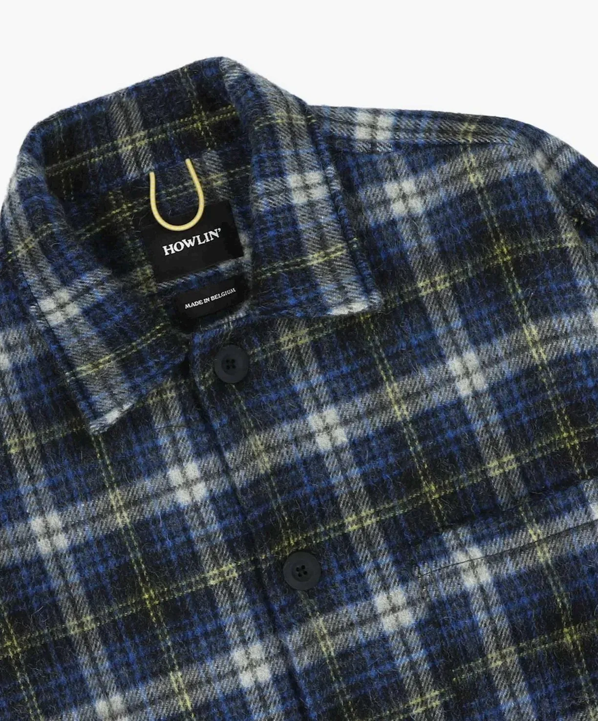 Howlin Boxy Freedom Shirt - Brushed Japanese Wool Check Blue Mix^ Made In Belgium | Shirts