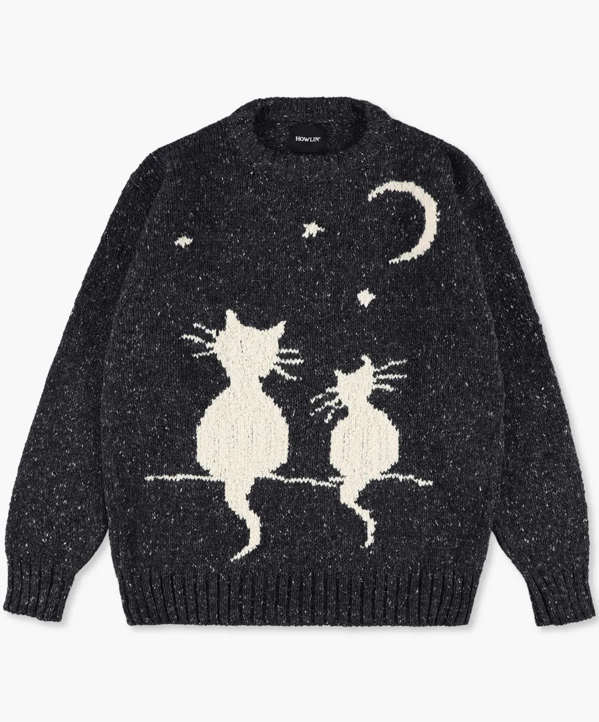 Howlin Cats In Space - Charcoal^ Knitwear