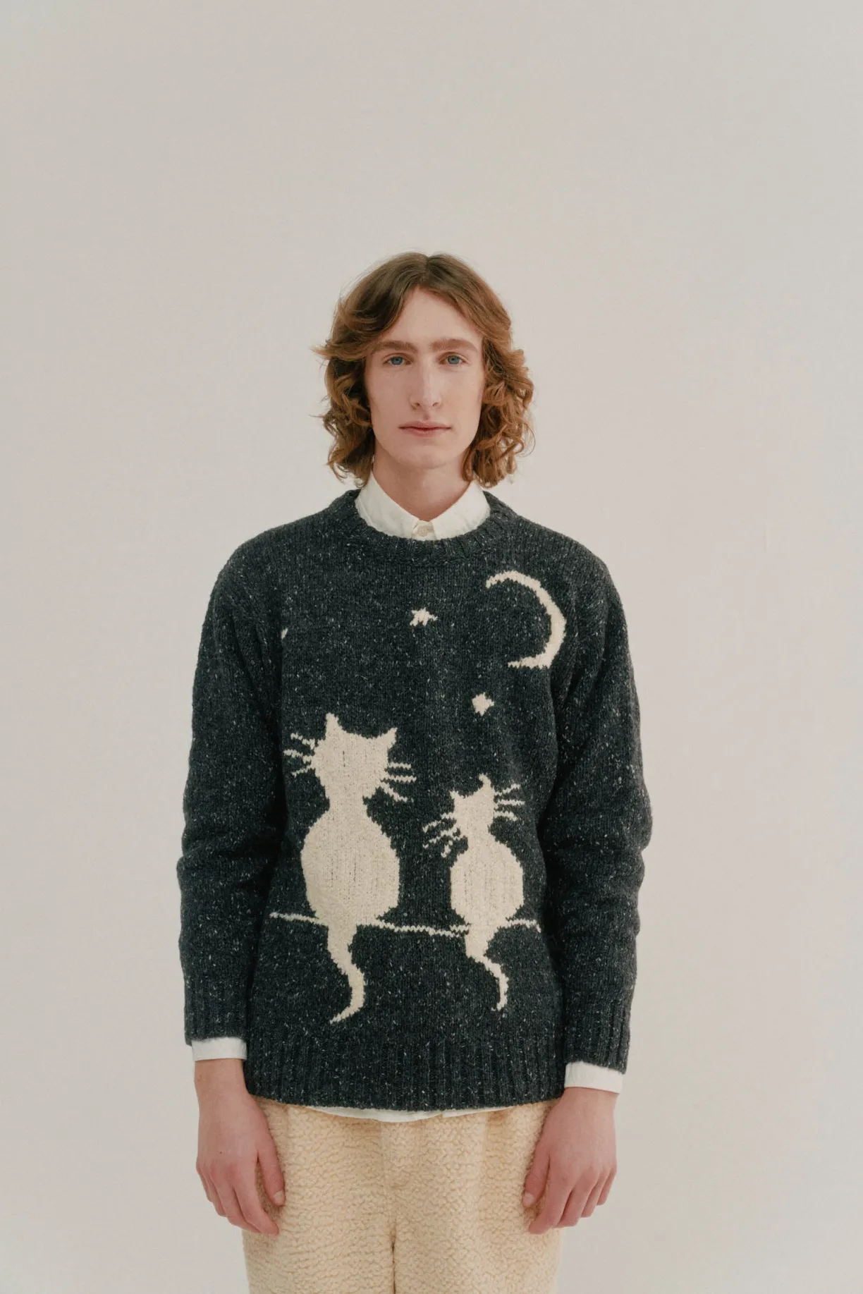 Howlin Cats In Space - Charcoal^ Knitwear