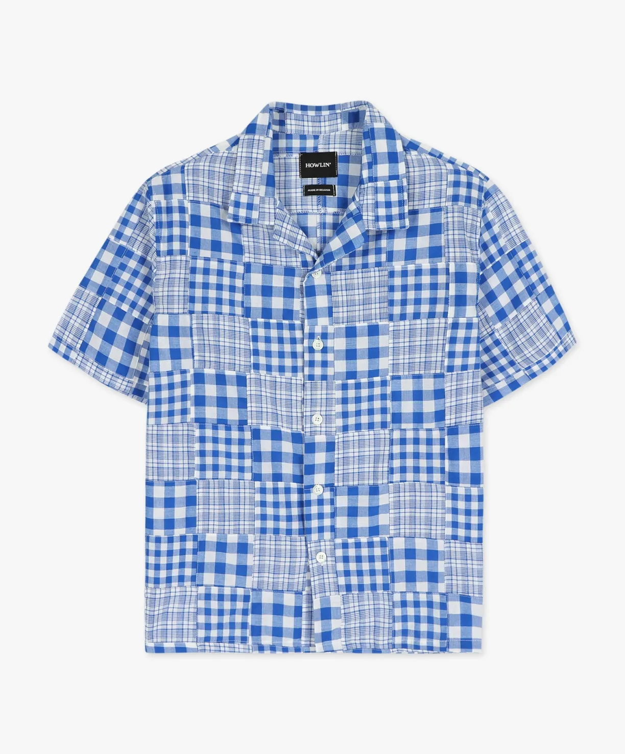 Howlin Cocktail D’Amore - Blue Madras Patchwork^ Shirts | Made In Belgium