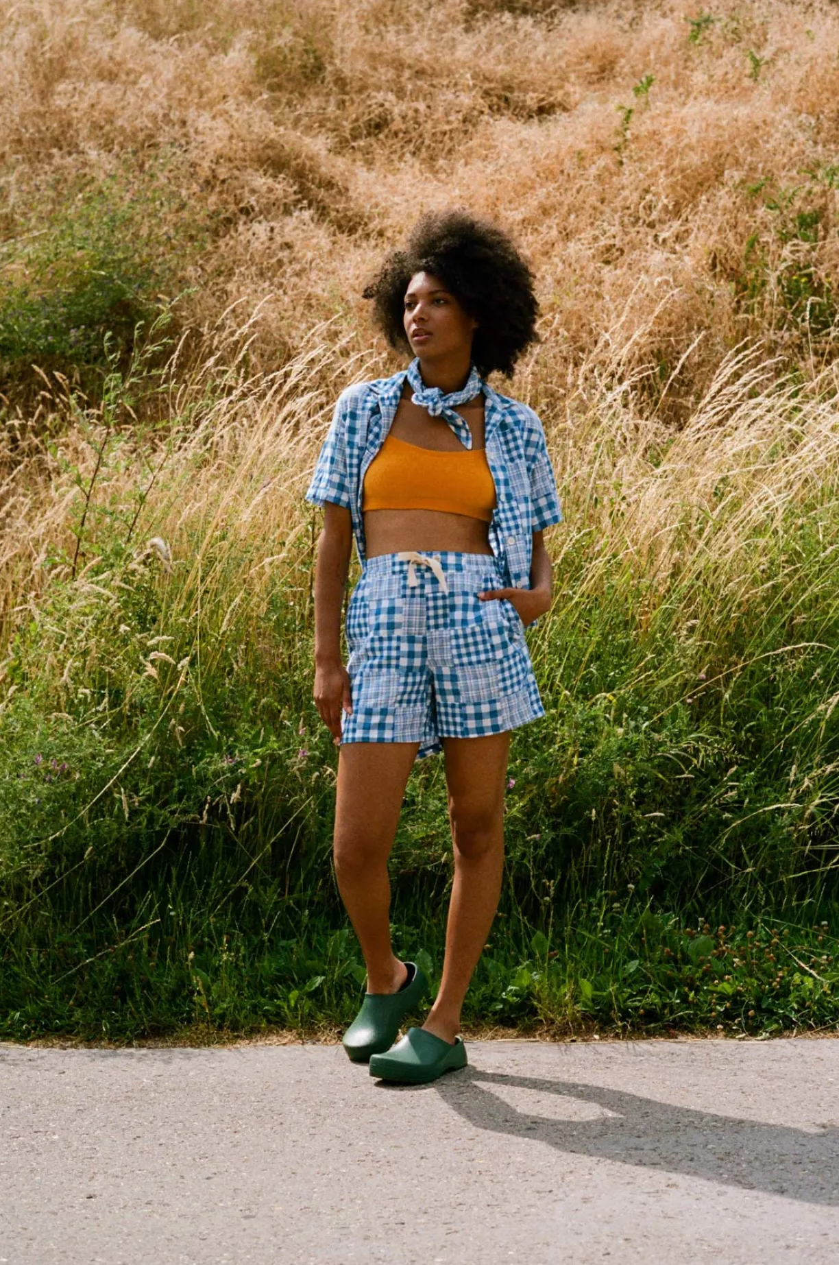 Howlin Cocktails For The Girls Please Shirt - Blue Madras Patchwork (Women)^Women Shirts | Made In Belgium