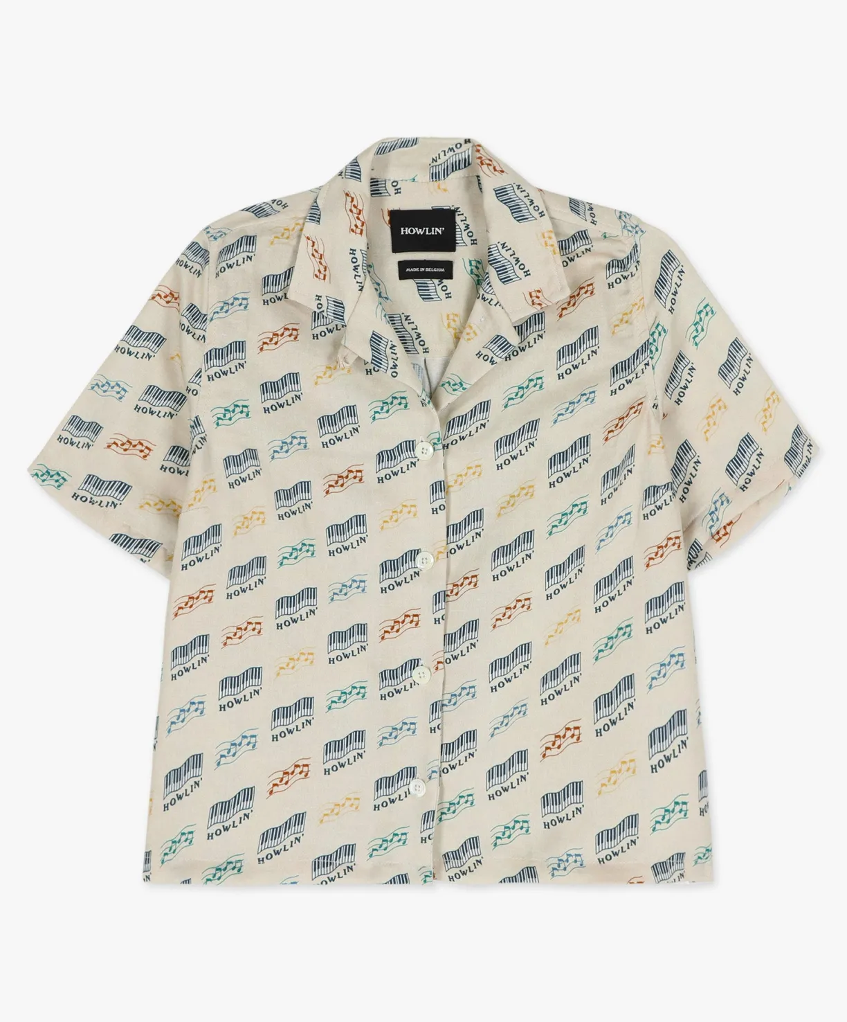 Howlin Cocktails For The Girls Please Shirt - Sand ' Piano Hemp Print (Women)^Women Shirts | Made In Belgium