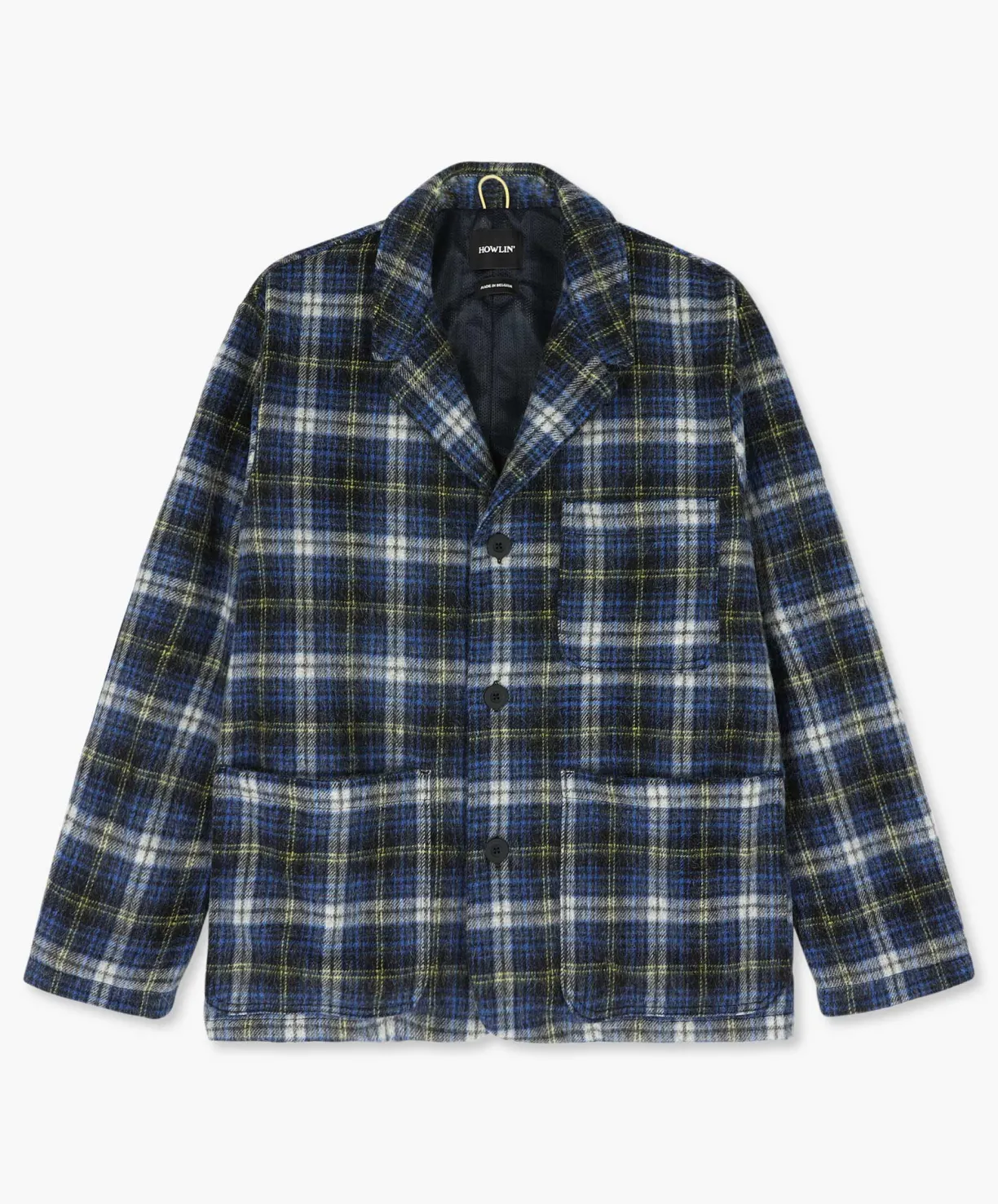 Howlin Cosmic Blazer - Brushed Japanese Wool Check Blue Mix^ Made In Belgium | Outerwear