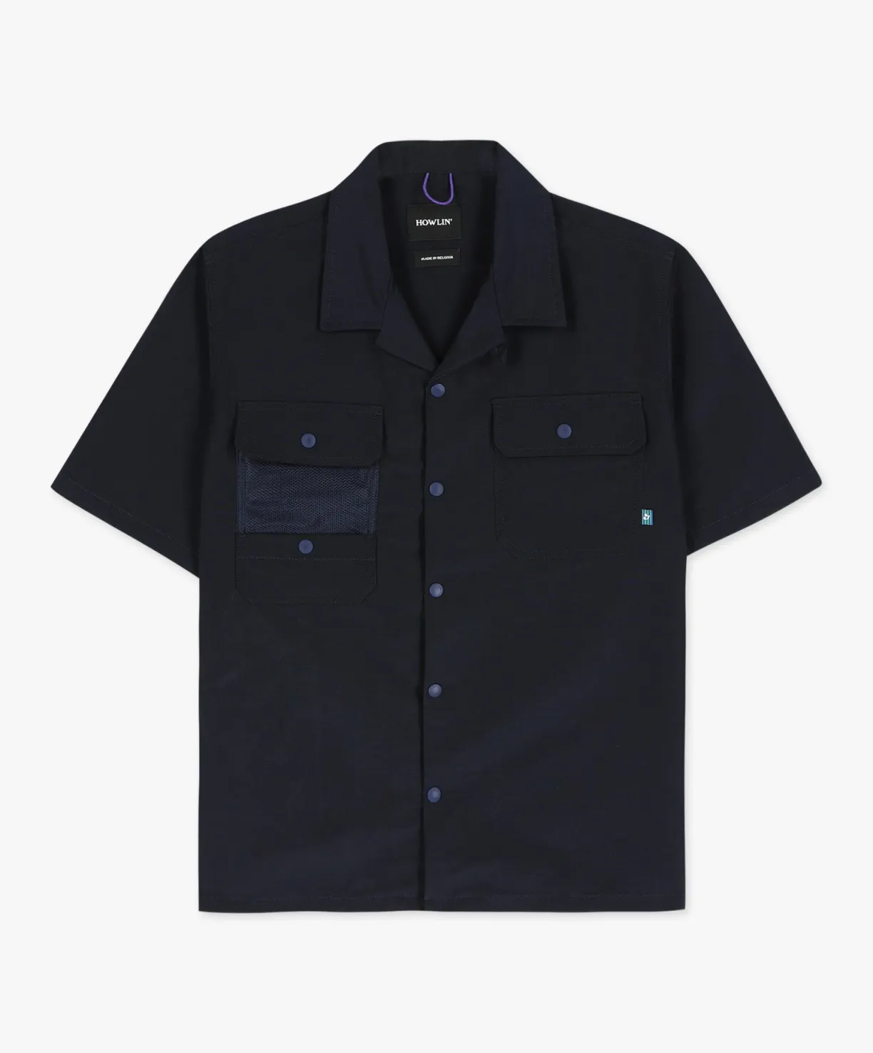 Howlin Cosmic Safari Shirt - Navy Water Repellent Nylon^ Shirts | Made In Belgium