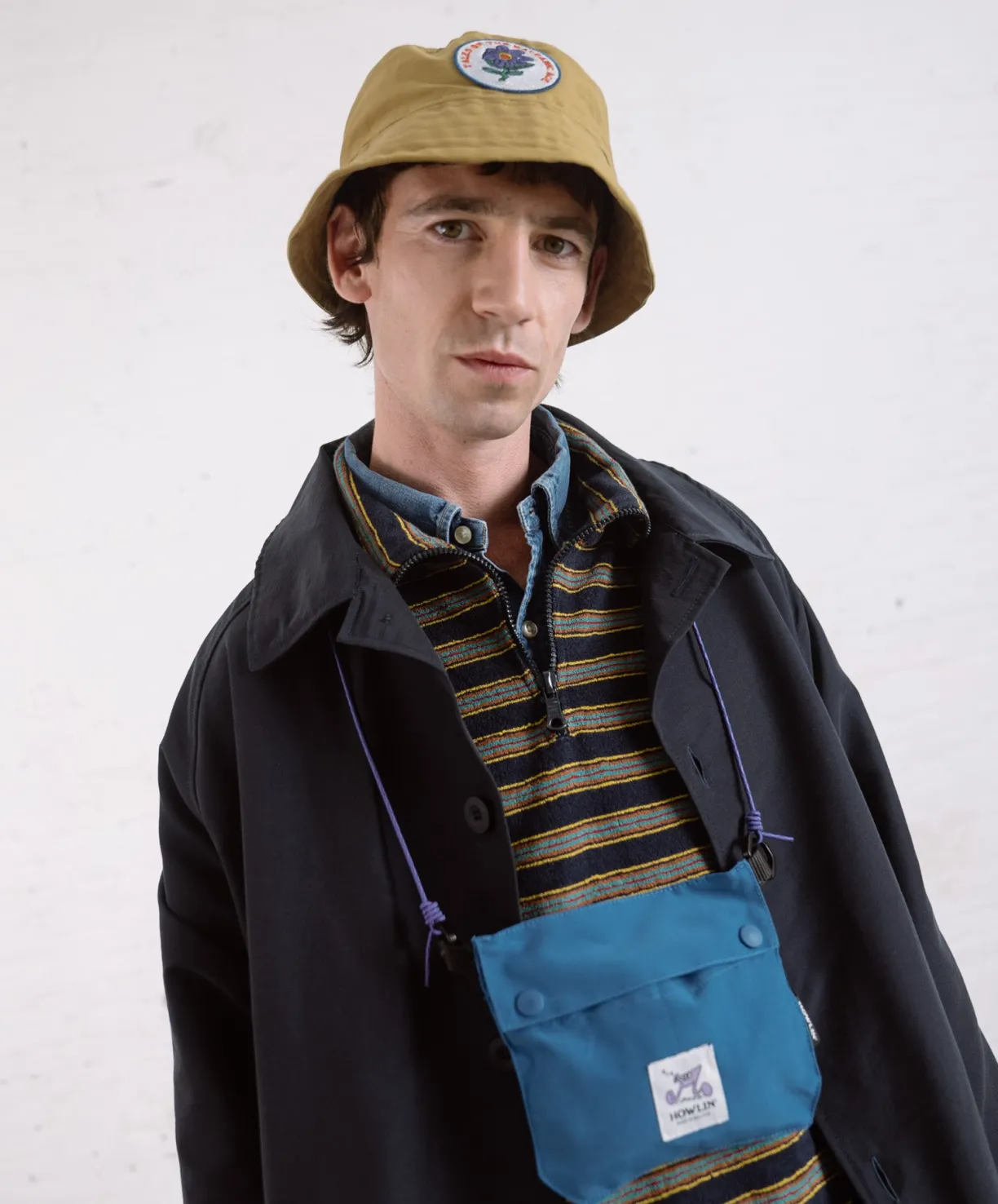 Howlin Dream On Dreamer Hat With Patch - Khaki Water Repellent Nylon^Women Made In Belgium | Made In Belgium