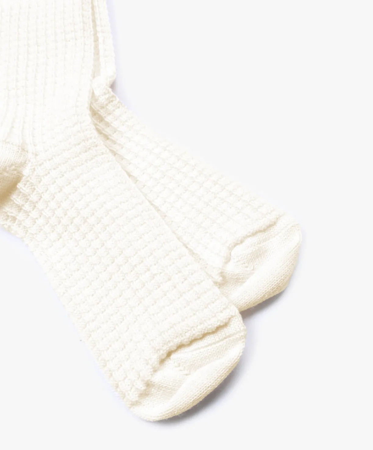 Howlin Fuzzy Waffle Socks - Ecru^Women Socks | Made In Belgium