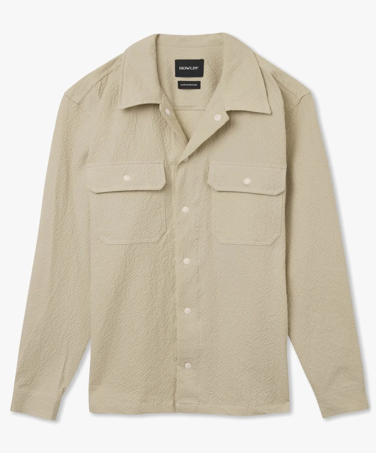 Howlin Magic Work Shirt - Ecru Seersucker^ Shirts | Made In Belgium