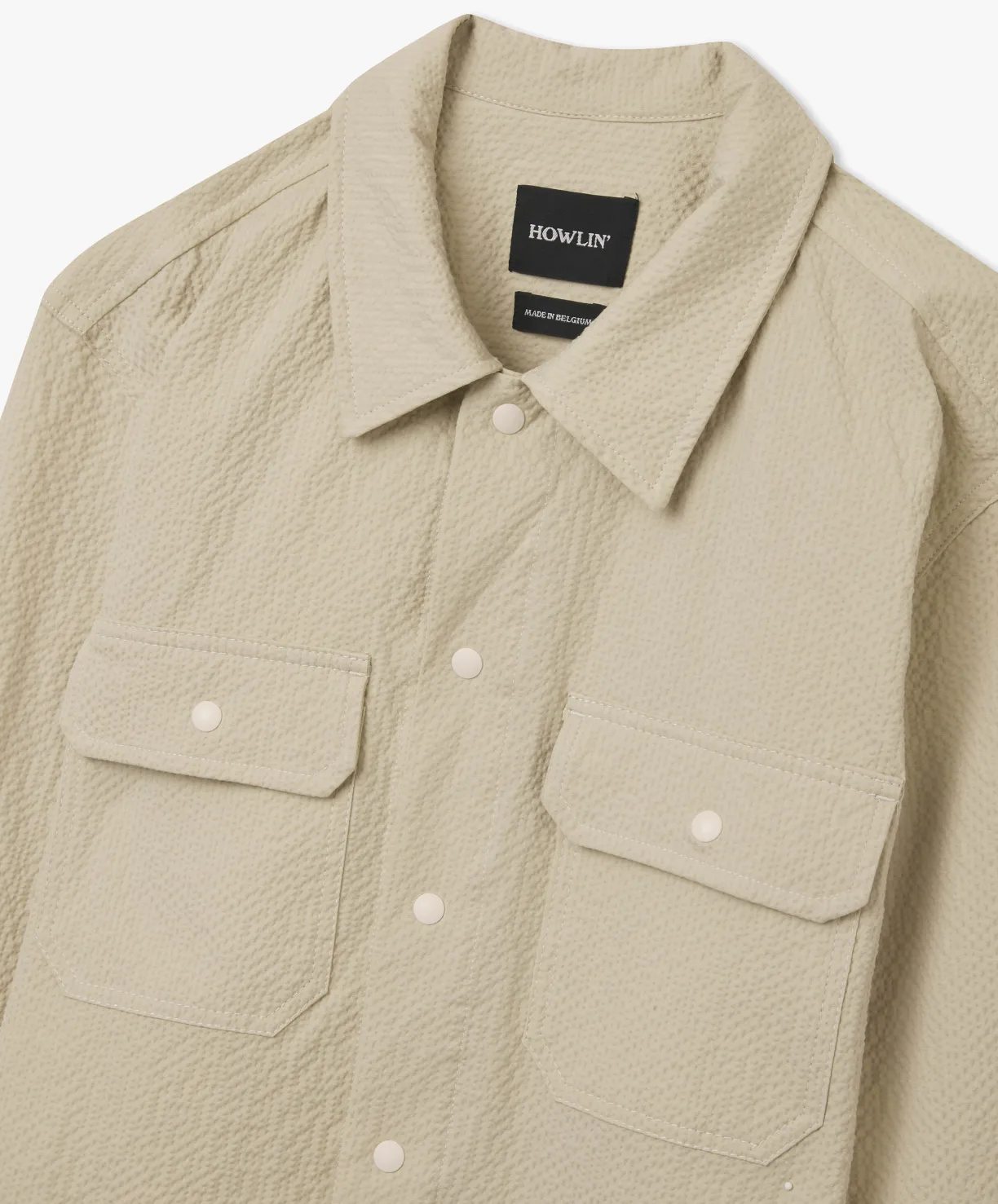 Howlin Magic Work Shirt - Ecru Seersucker^ Shirts | Made In Belgium