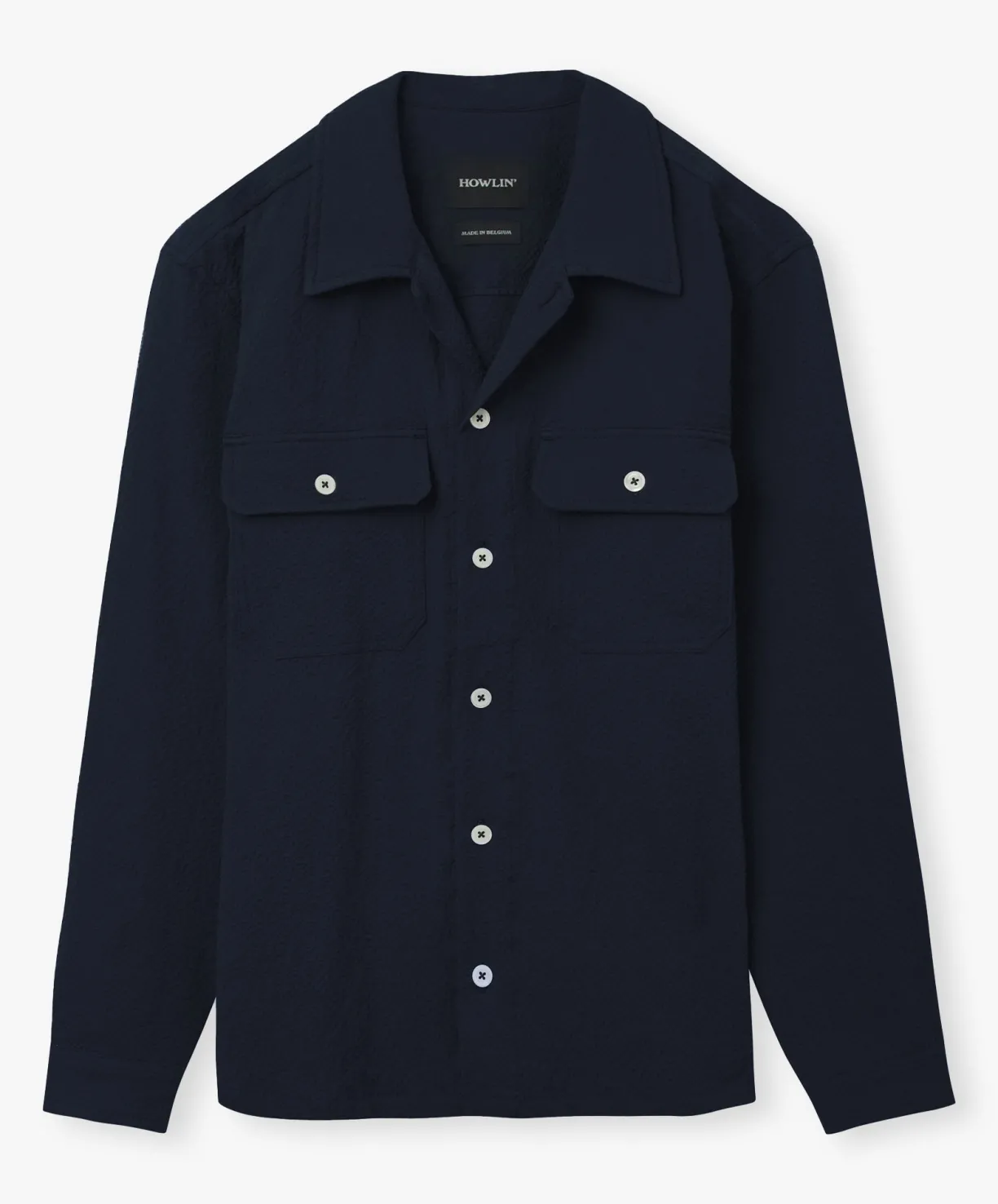 Howlin Magic Work Shirt - Navy Seersucker^ Shirts | Made In Belgium