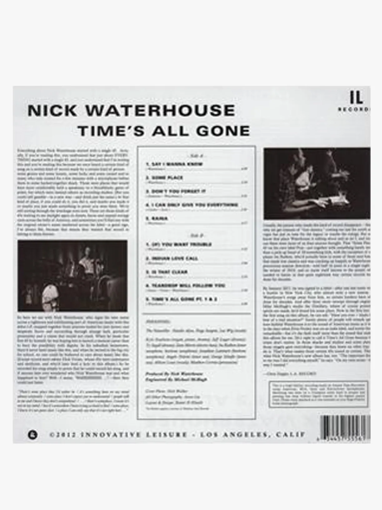 Music Nick Waterhouse - Time's all Gone LP^Women Music | Music