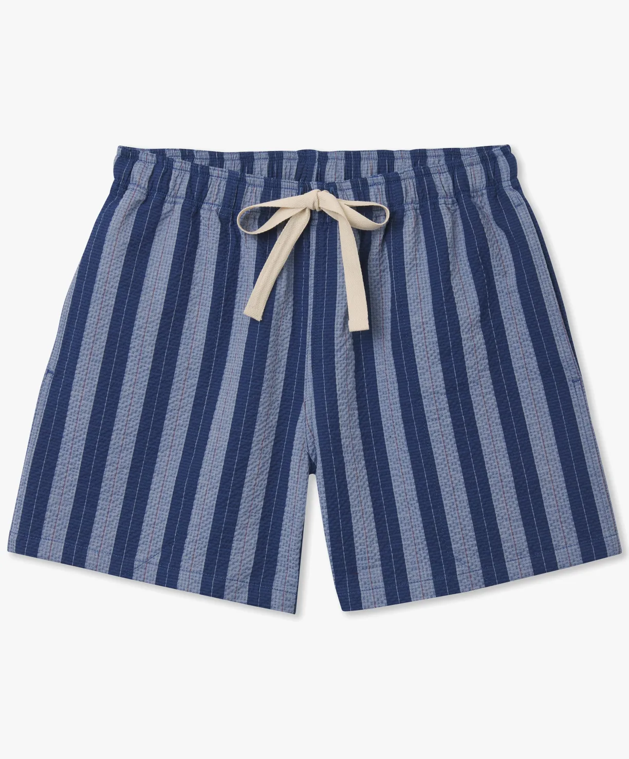 Howlin Smiling Shorts - Blue Stripes Seersucker^ Shorts | Made In Belgium