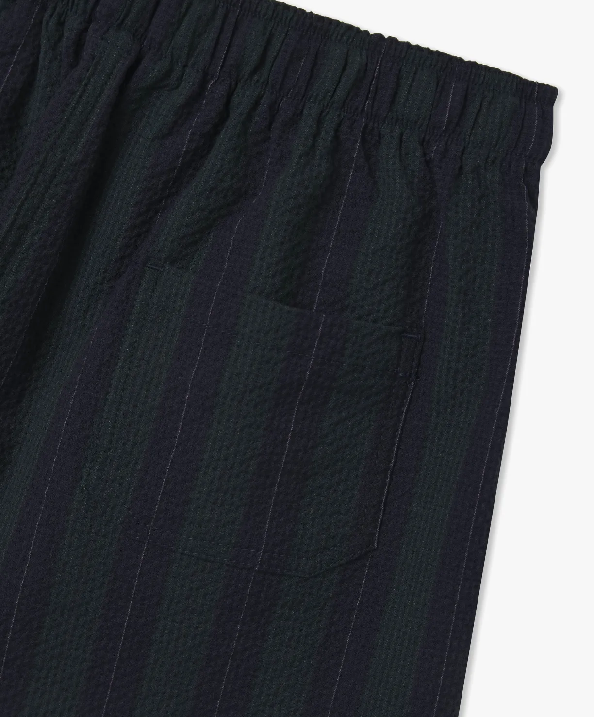 Howlin Smiling Shorts - Navy Stripes Seersucker^ Shorts | Made In Belgium