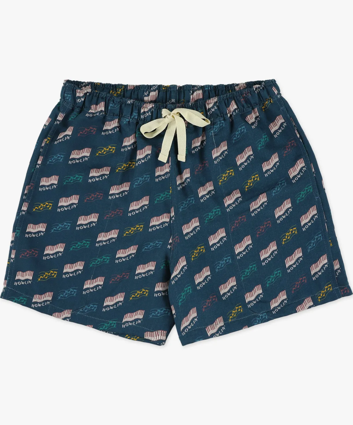 Howlin Smiling Shorts - Azzuro ' Piano Hemp Print^ Shorts | Made In Belgium