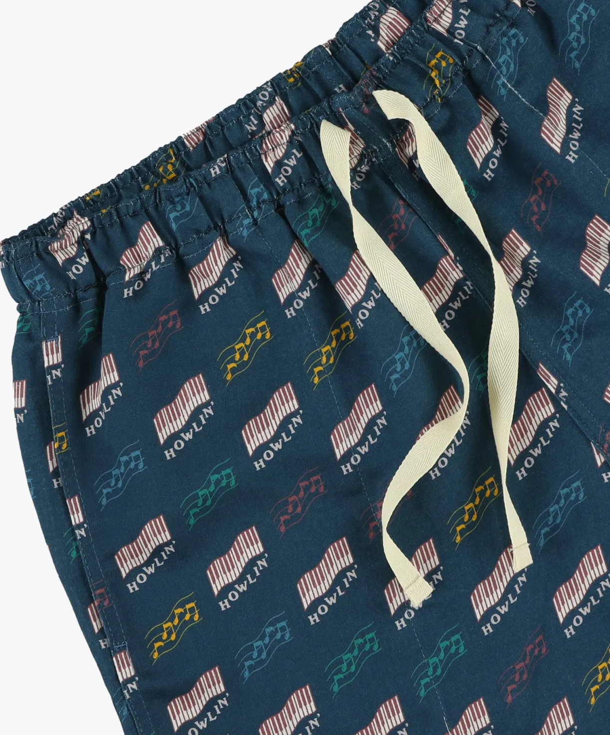 Howlin Smiling Shorts - Azzuro ' Piano Hemp Print^ Shorts | Made In Belgium