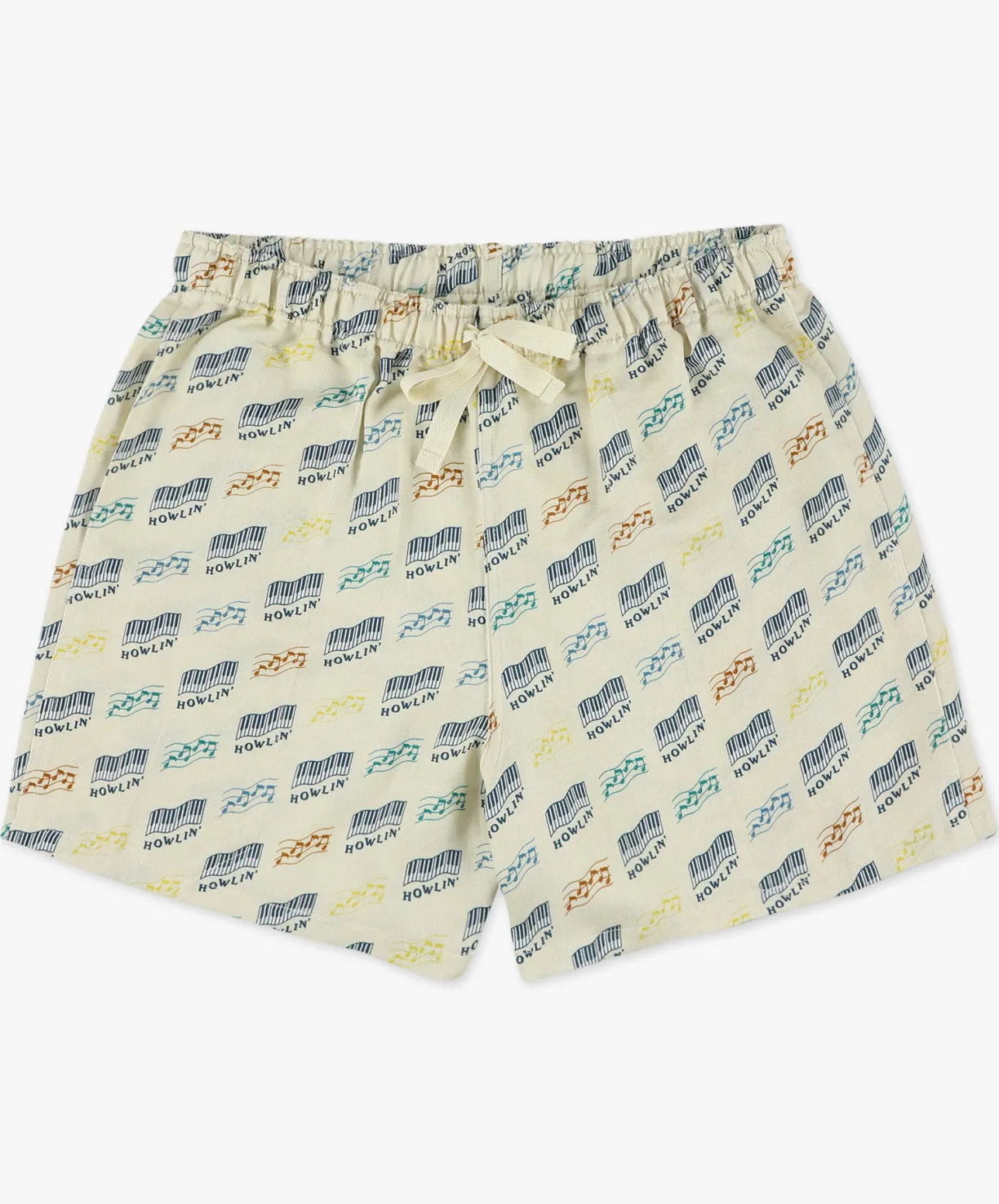 Howlin Smiling Shorts - Sand ' Piano Hemp Print^ Made In Belgium | Shorts