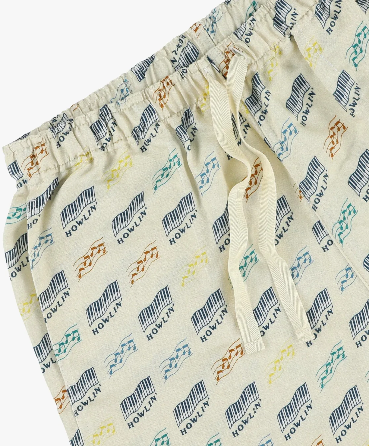 Howlin Smiling Shorts - Sand ' Piano Hemp Print^ Made In Belgium | Shorts