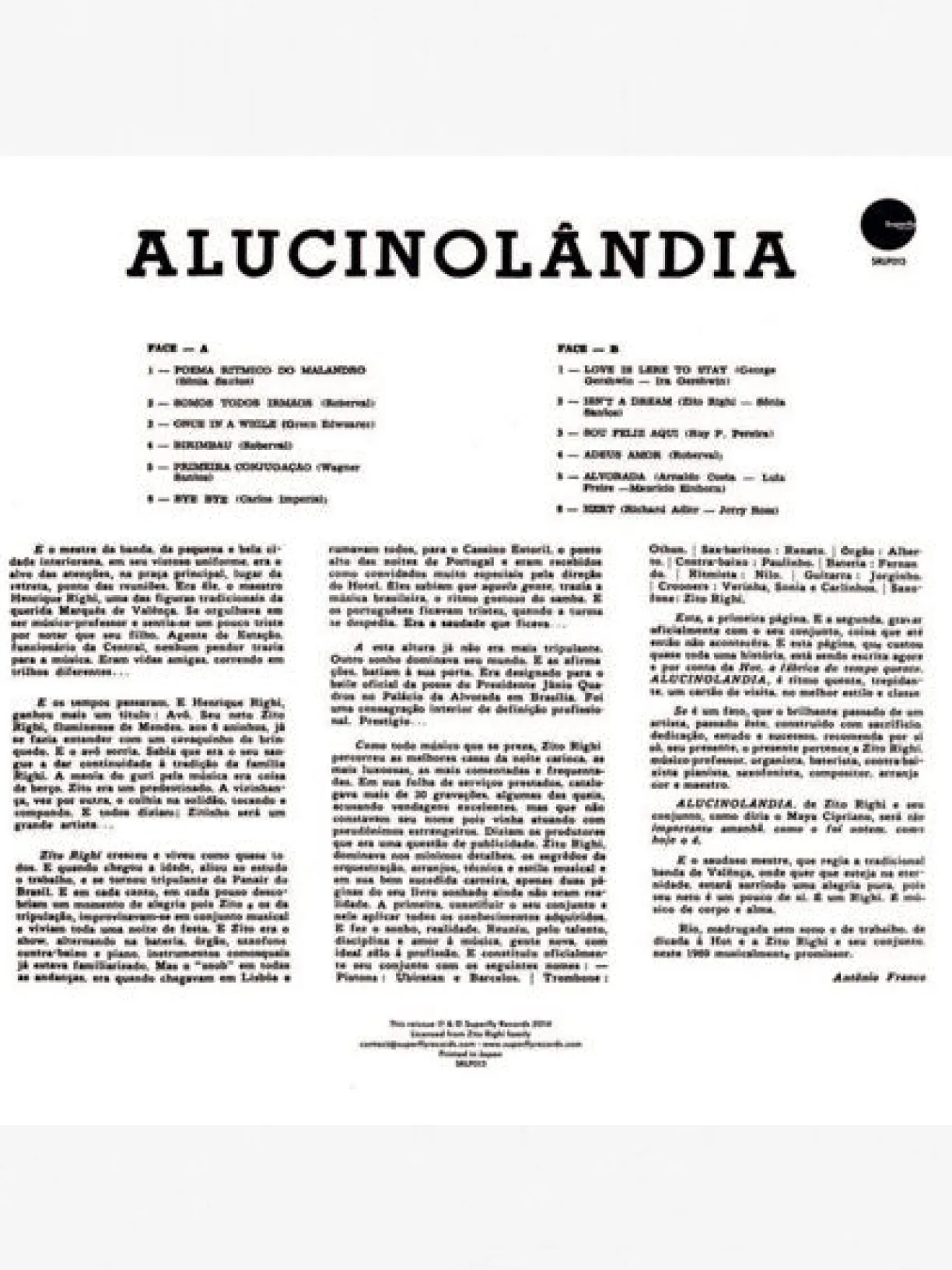 Music Zito Righi e Seu Conjunto - Alucinolandia LP^Women Music | Music